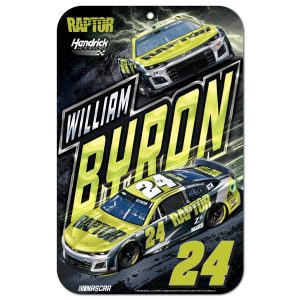 William Byron 2025 Wincraft #24 Raptor/HMS 40th 11x17 Plastic Sign