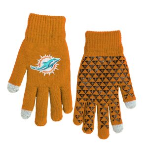 Miami Dolphins NFL Knit Gloves with Silicone Grippers