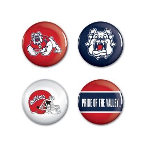Fresno State Bulldogs Wincraft NCAA Button Pins 4 Pack 1-1/4" Round