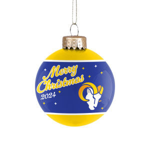 Los Angeles Rams FOCO NFL 2024 Glass Ball Holiday Ornament