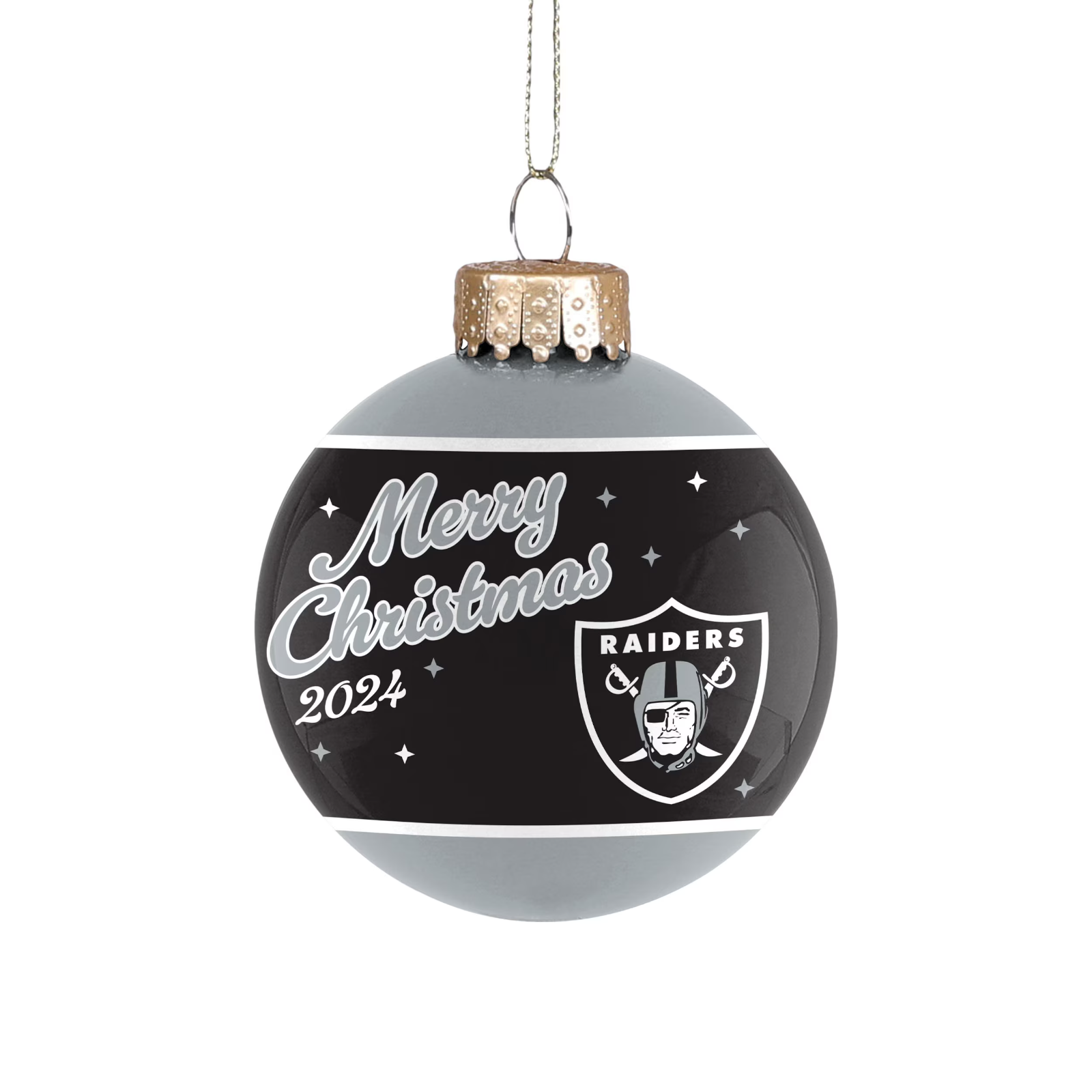 Las Vegas Raiders glass ornament