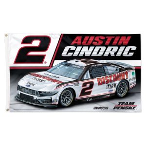 Austin Cindric 2025 Wincraft #2 Discount Tire 3x5 Deluxe Flag