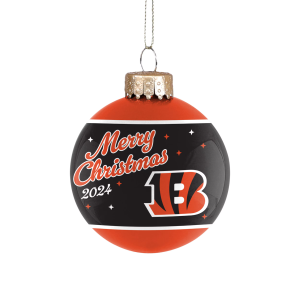 Cincinnati Bengals FOCO NFL 2024 Glass Ball Holiday Ornament.