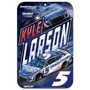 Kyle Larson 2025 Wincraft #5 Hendrickcars.com 11x17 Plastic Sign