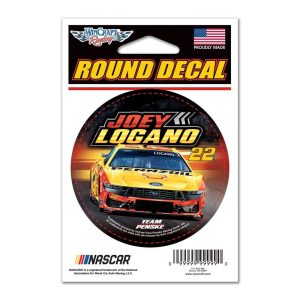 Joey Logano 2025 Wincraft #22 Shell/Pennzoil Round Decal 3"