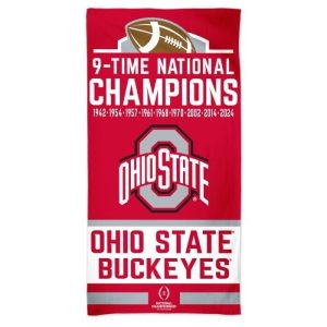 Ohio State Buckeyes NCAA 2024 Football National Champions 30x60 Beach Towel