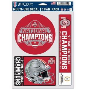 Ohio State Buckeyes Wincraft 2024 National Champions Multi Use Decal Sheet (3pk)