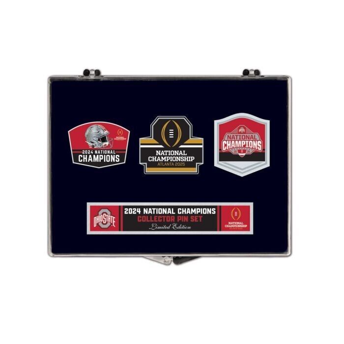 Ohio State Buckeyes Wincraft 2024 National Champions Collector 3pc Pin Set