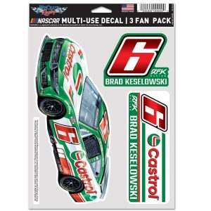 Brad Keselowski 2025 Wincraft #6 Castrol Multi Use Decal Sheet(3Pc)