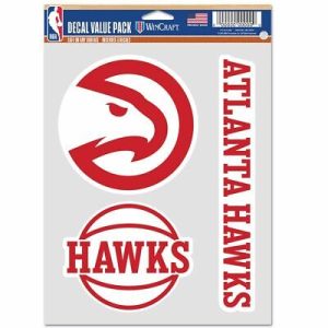 Atlanta Hawks NBA Wincraft Multi Use Decal Sheet (3Pc)