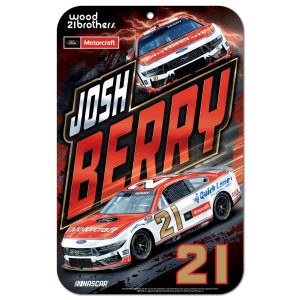 Josh Berry 2025 Wincraft #21 Motorcraft Quick Lane 11x17 Plastic Sign