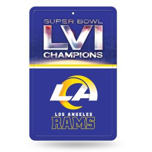 Los Angeles Rams NFL Super Bowl LVI Champions Large Metal Sign