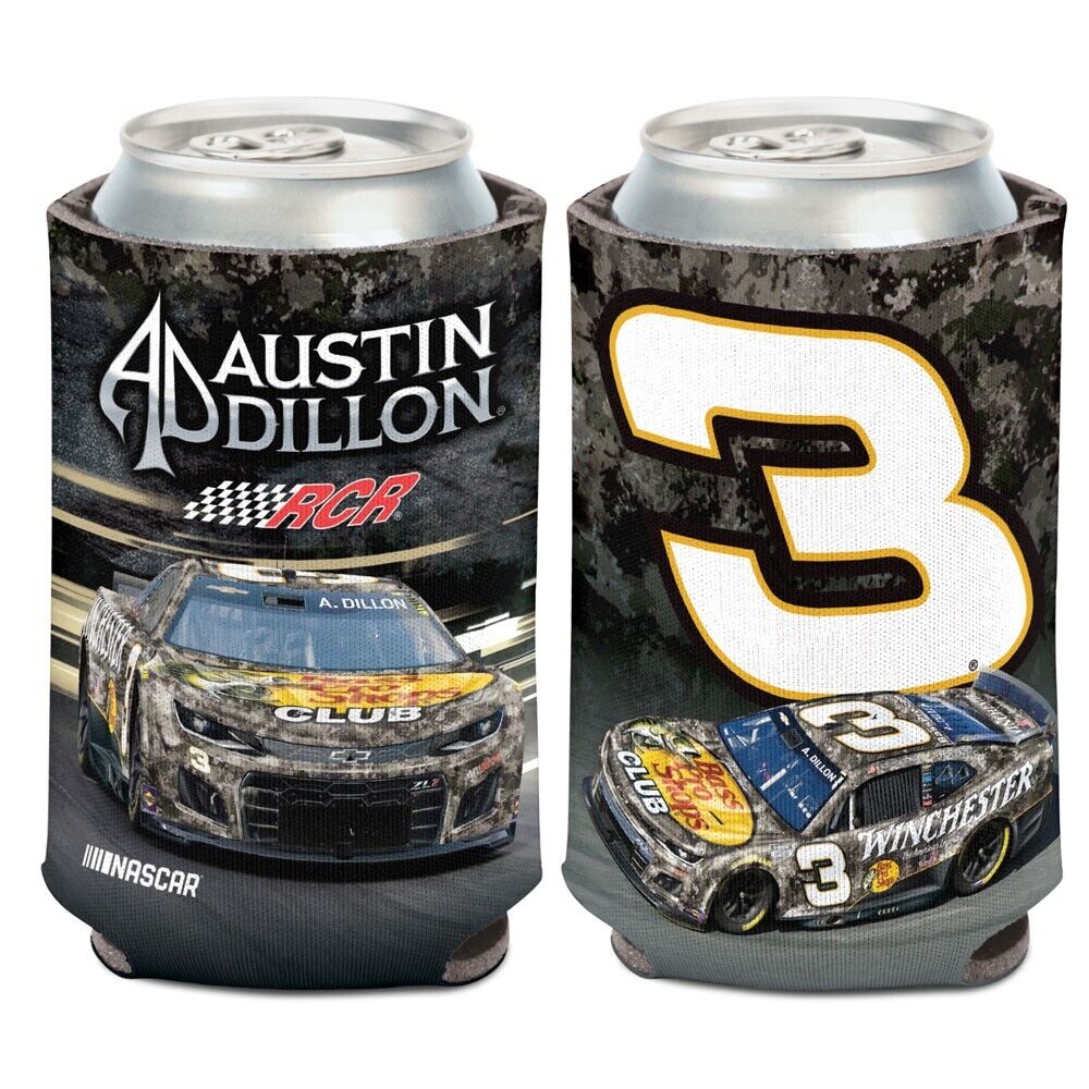 Austin Dillon 2025 Wincraft #3 Bass Pro Shops/Winchester 12oz Can Coolie (1)