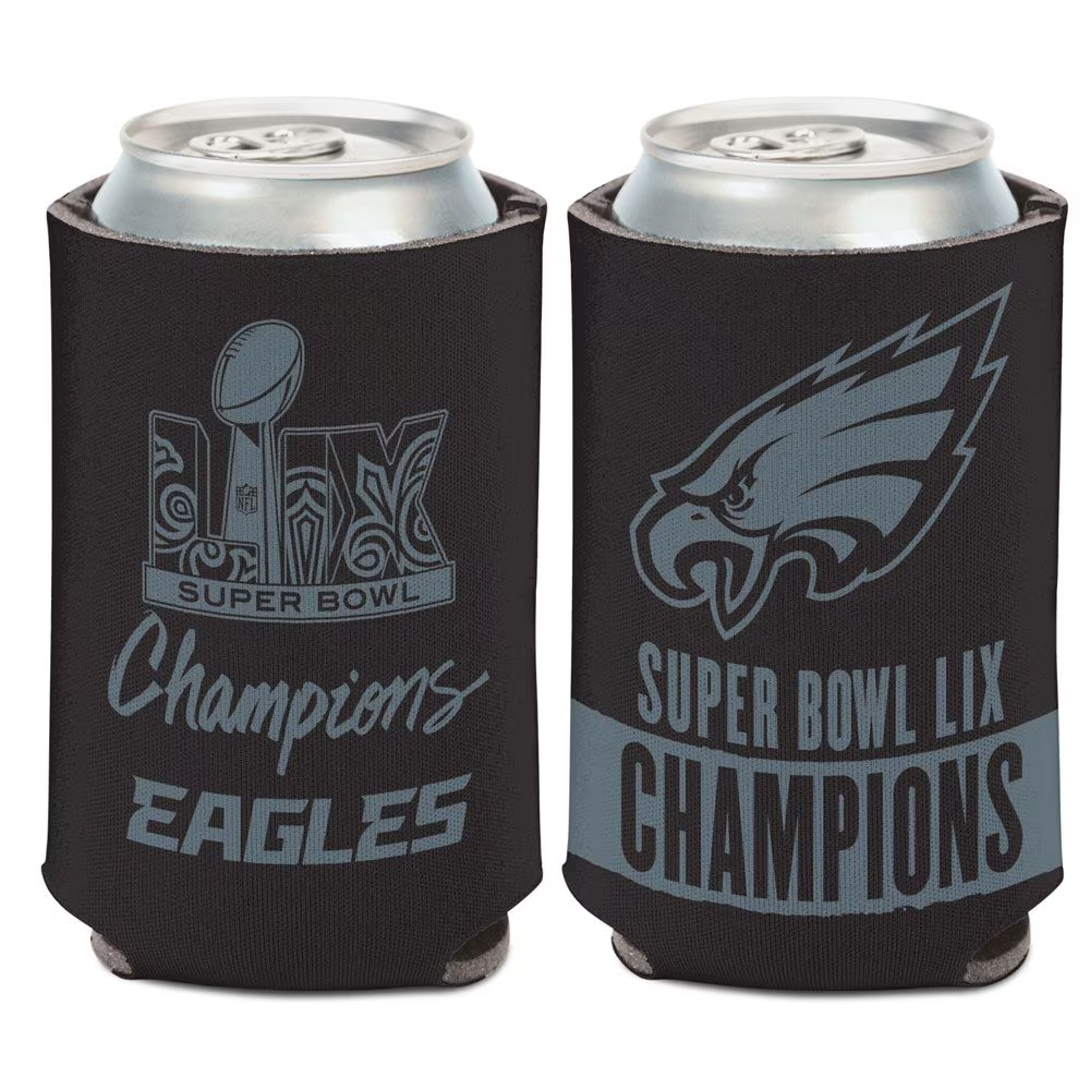 Philadelphia Eagles NFL Super Bowl LIX Champions Blackout 12oz Can Coolie