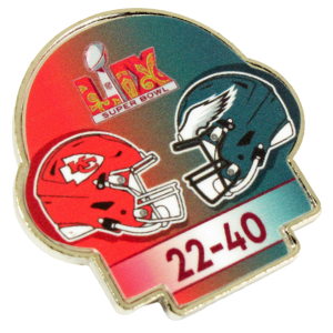 Philadelphia Eagles Super Bowl LIX Champions Score Pin