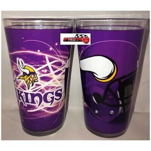 Minnesota Vikings Boelter NFL Sublimated Volt 16oz Pint Glass Set