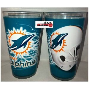 Miami Dolphins Boelter NFL Sublimated Volt 16oz Pint Glass Set