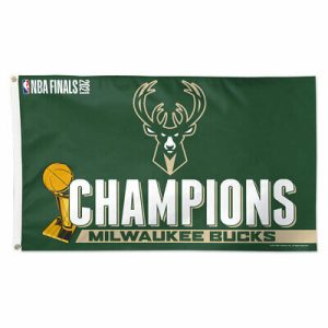 Milwaukee Bucks 2021 Wincraft NBA CHAMPIONS 3x5 Deluxe Flag