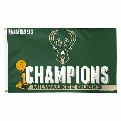 Milwaukee Bucks 2021 Wincraft NBA CHAMPIONS 3x5 Deluxe Flag
