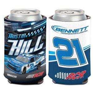 Austin Hill 2025 Wincraft #21 Bennett Transportation 12oz Can Coolie (1)