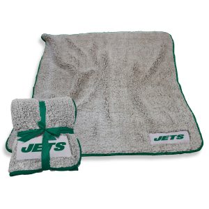 New York Jets NFL Logo Brands 50"x60" Sherpa Frosty Fleece Throw Blanket
