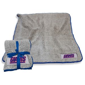 New York Giants NFL Logo Brands 50"x60" Sherpa Frosty Fleece Throw Blanket