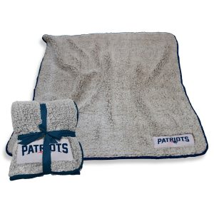 New England Patriots NFL Logo Brands 50"x60" Sherpa Frosty Fleece Throw Blanket