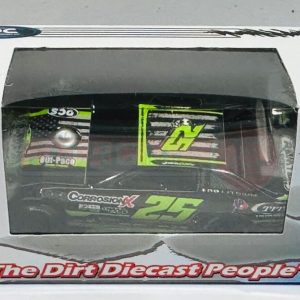 Jason Feger 2024 ADC 1/64 #25 Dome Dirt Late Model Diecast Car on display shelf