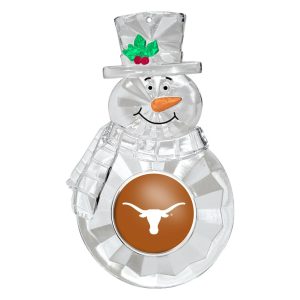Texas Longhorns NCAA Traditional Snowman Holiday Ornament with team logo, perfect for festive decorations and team spirit