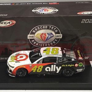 Alex Bowman 2023 Lionel Collectibles #48 Ally Darlington Throwback ELITE 1/24 diecast Chevy Camaro, RCCA box displayed