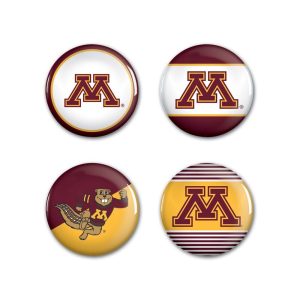 Minnesota Golden Gophers Wincraft NCAA Button Pins 4 Pack 1-1/4" Round