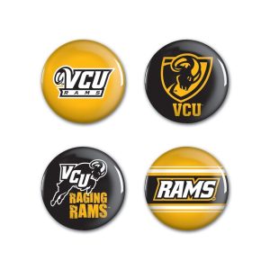 VCU Rams Wincraft NCAA Button Pins 4 Pack 1-1/4" Round