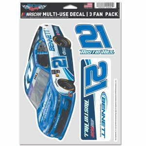 Austin Hill 2025 Wincraft #21 Bennett Transportation Multi Use Decal Sheet(3Pc)