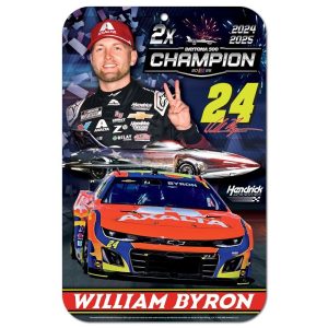 William Byron 2025 Wincraft #24 Axalta Daytona 500 Winner 11x17 Plastic Sign