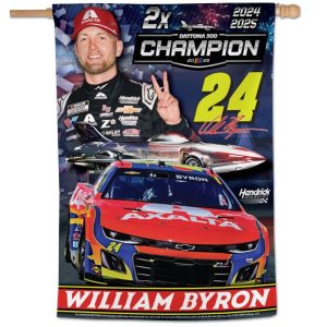 William Byron 2025 Wincraft #24 Axalta Daytona 500 Winner 28x40 Vertical Flag