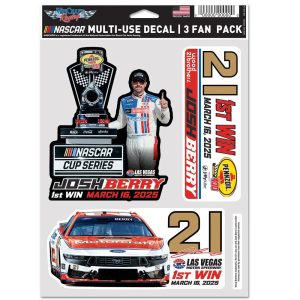 Josh Berry 2025 Wincraft #21 Motorcraft Las Vegas Win Multi Use Decal Sheet(3Pc)