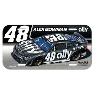Alex Bowman 2025 Wincraft #48 Ally Darlington Throwback Poly License Plate, official 6x12 plastic NASCAR plate