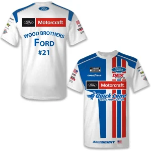 Josh Berry 2025 Checkered Flag #21 Motorcraft/Wood Bros. Sublimated Uniform Tee