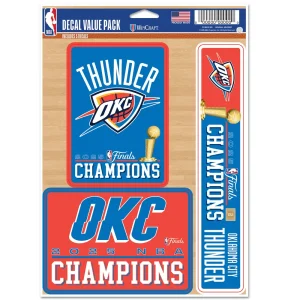 Oklahoma City Thunder Wincraft 2025 NBA World Champions Multi Use Decal Sheet