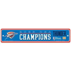 Oklahoma City Thunder Wincraft 2025 NBA World Champions Street Sign 3.75x19