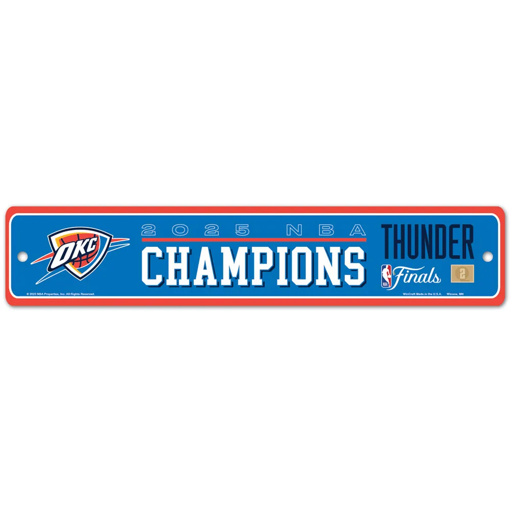 Oklahoma City Thunder Wincraft 2025 NBA World Champions Street Sign 3.75x19