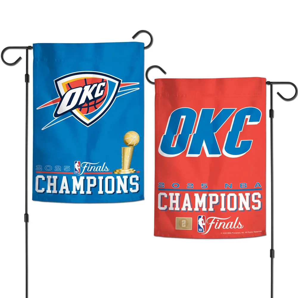 Oklahoma City Thunder Wincraft 2025 NBA Champions 12x18 Double Sided Garden Flag