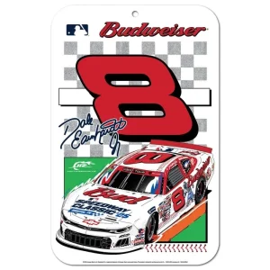 Dale Earnhardt Jr 2025 Wincraft #8 Budweiser MLB Late Model 11x17 Plastic Sign