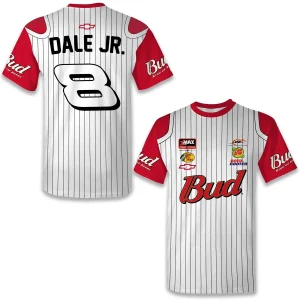 Dale Earnhardt Jr 2025 Checkered Flag #8 Budweiser Sublimated Uniform Tee