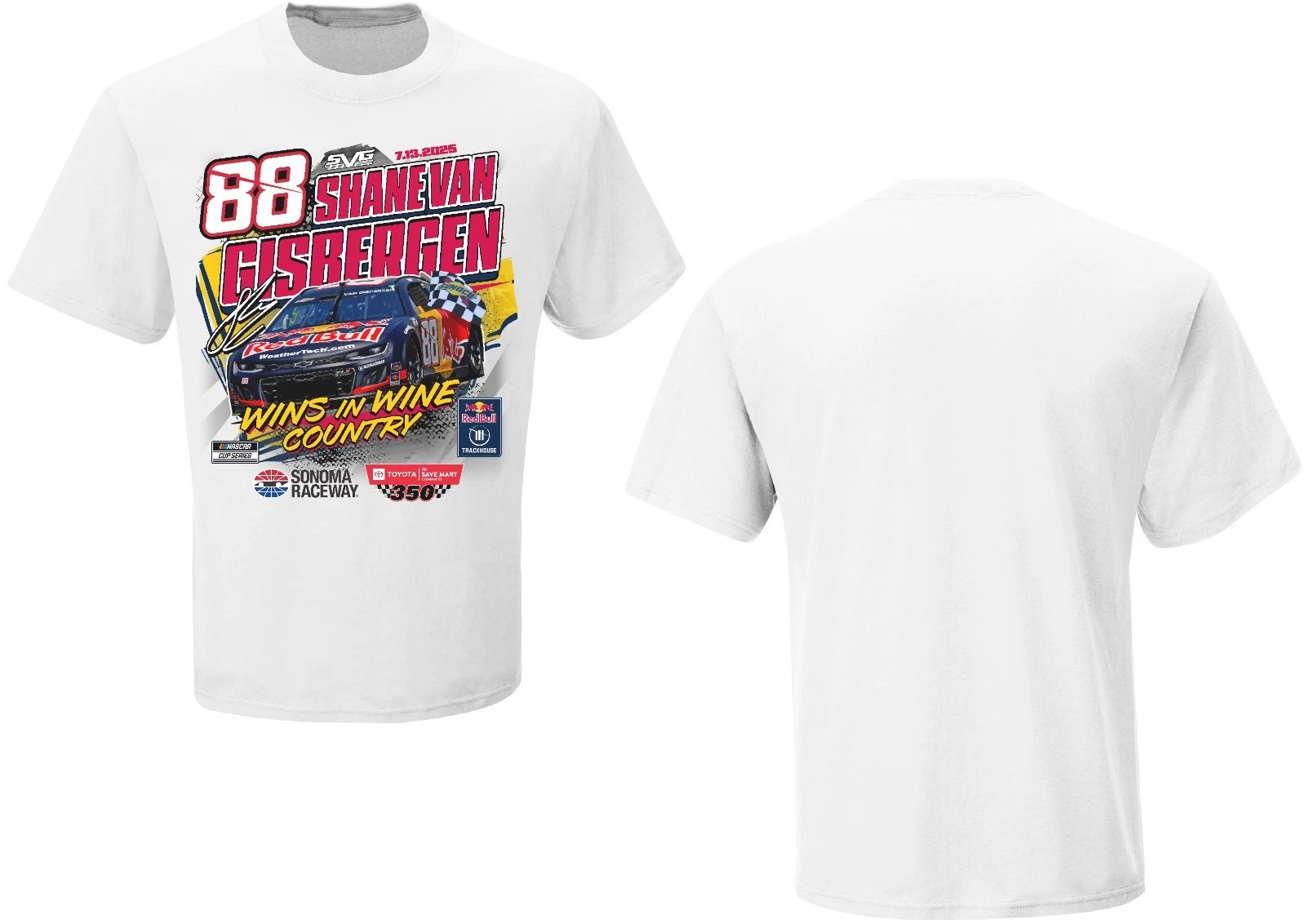 Shane Van Gisbergen 2025 CFS #88 Red Bull Sonoma Raced Winner Tee