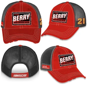 Josh Berry 2025 Checkered Flag Sports #21 Wood Brothers Racing Vintage Patch Hat