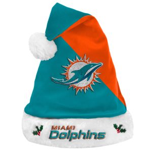 Miami Dolphins NFL Embroidered Colorblock Holiday Santa Hat