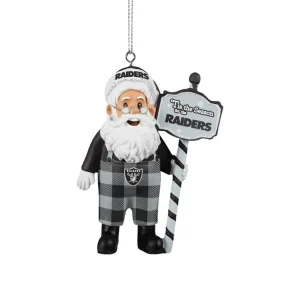Las Vegas Raiders Santa in Overalls Ornament – Official NFL Holiday Décor