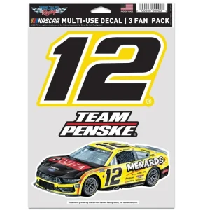 Ryan Blaney 2026 Wincraft #12 Menard's/Delta Multi Use Decal Sheet(3Pc)