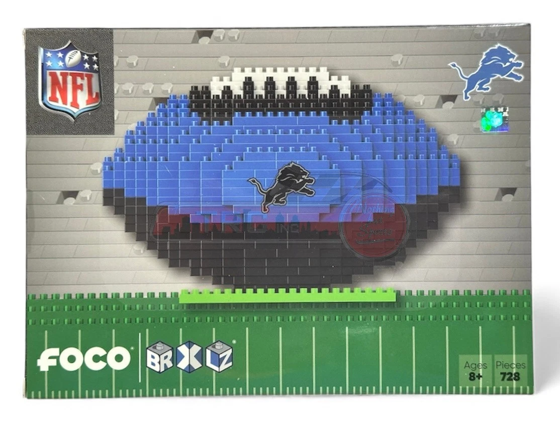 Detroit Lions Alternate NFL BRXLZ Football 3-D Construction Block Set